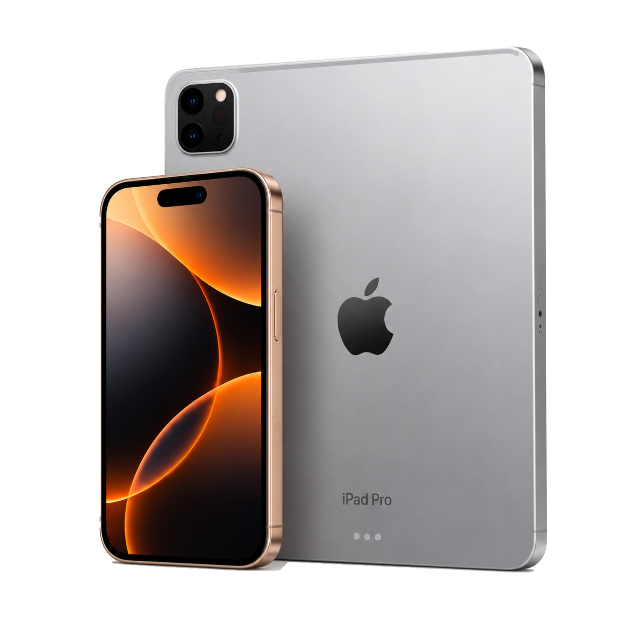 Apple iPhone front and iPad Pro back